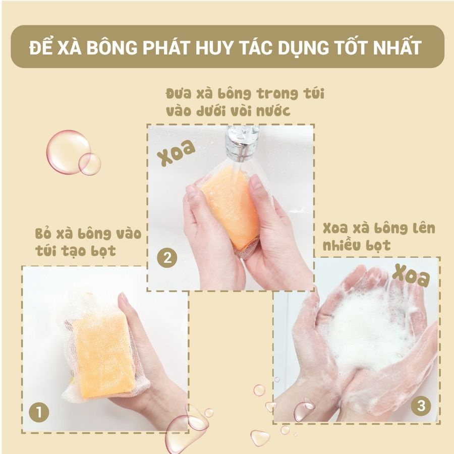 Xà Bông Nghệ MELA Làm Sạch Da Sáng Mịn, Tẩy Da Chết Thoáng Lỗ Chân Lông Giảm Mụn Lưng, Kèm Túi Lưới Tắm Tạo Bọt- ML16