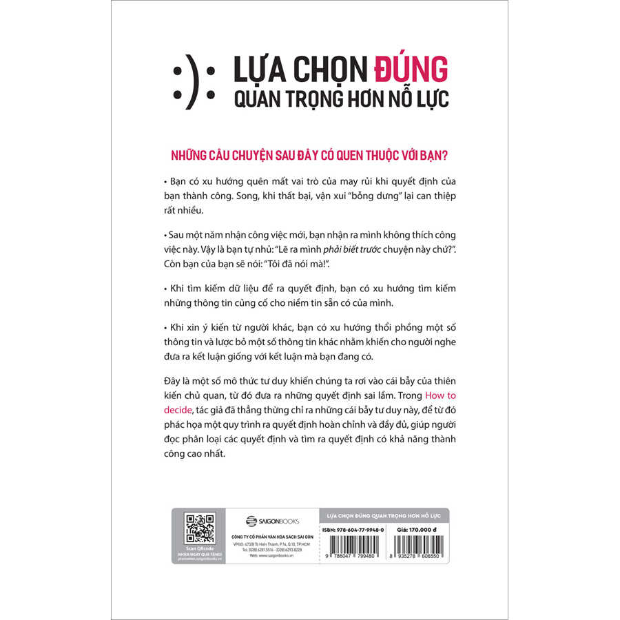 Lựa Chọn Đúng Quan Trọng Hơn Nỗ Lực - 6 Bước Để Ra Quyết Định Hoàn Hảo