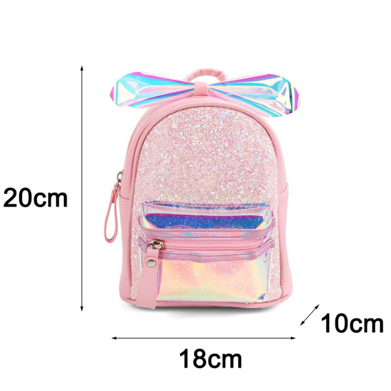 Trẻ Em Học Túi Mẫu Giáo Bé Tập Đi Bé Gái Ba Lô Thời Trang Da Pu Nơ Laser Túi Trẻ Em Học Ba Lô Đeo Vai