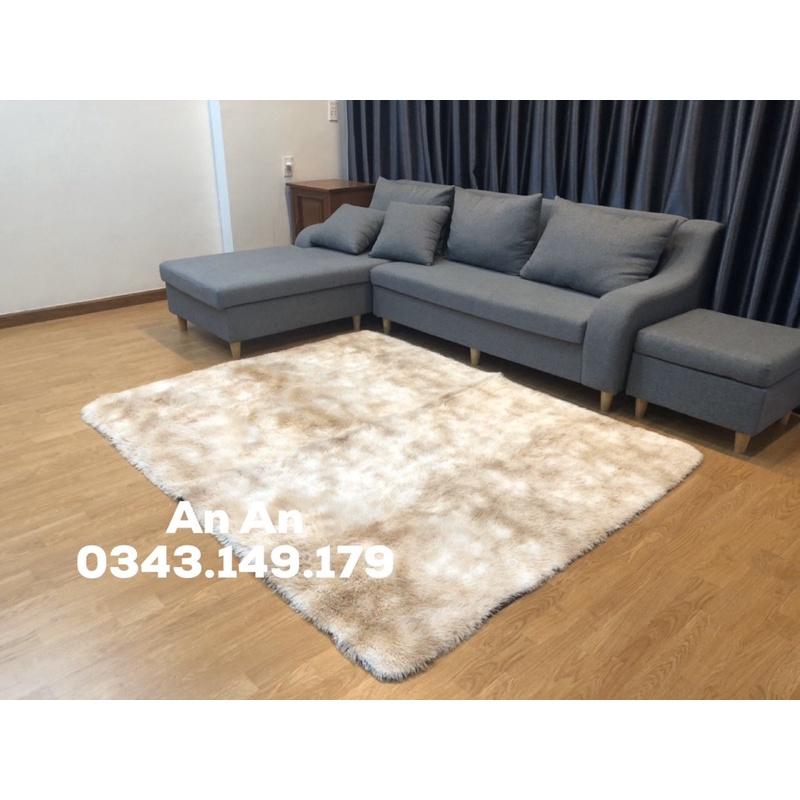Thảm trải sàn sofa - Thảm trải giường ngủ màu kem loang 2m x 1m6