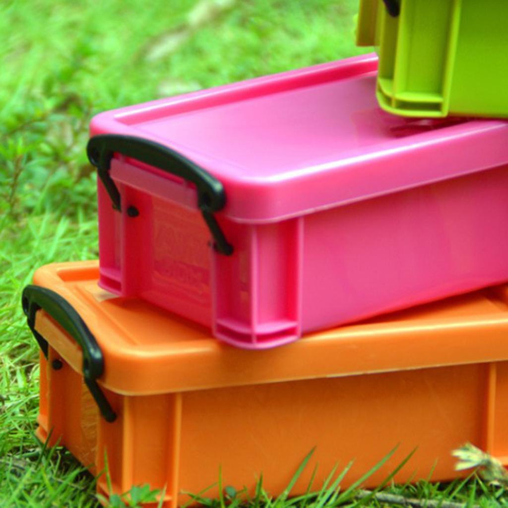 2X Home Furnishing Box 0.5L Latch Box Colorful with Lid Food Sealed Case Orange