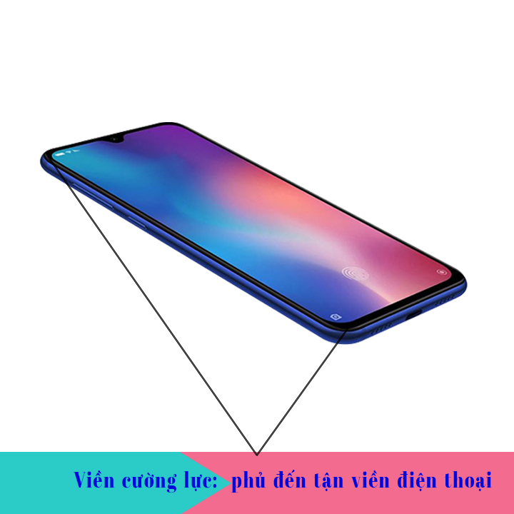 Kính Cường Lực cho Xiaomi Mi 9 SE - Full màn hình - Màu Đen - Hàng Chính Hãng