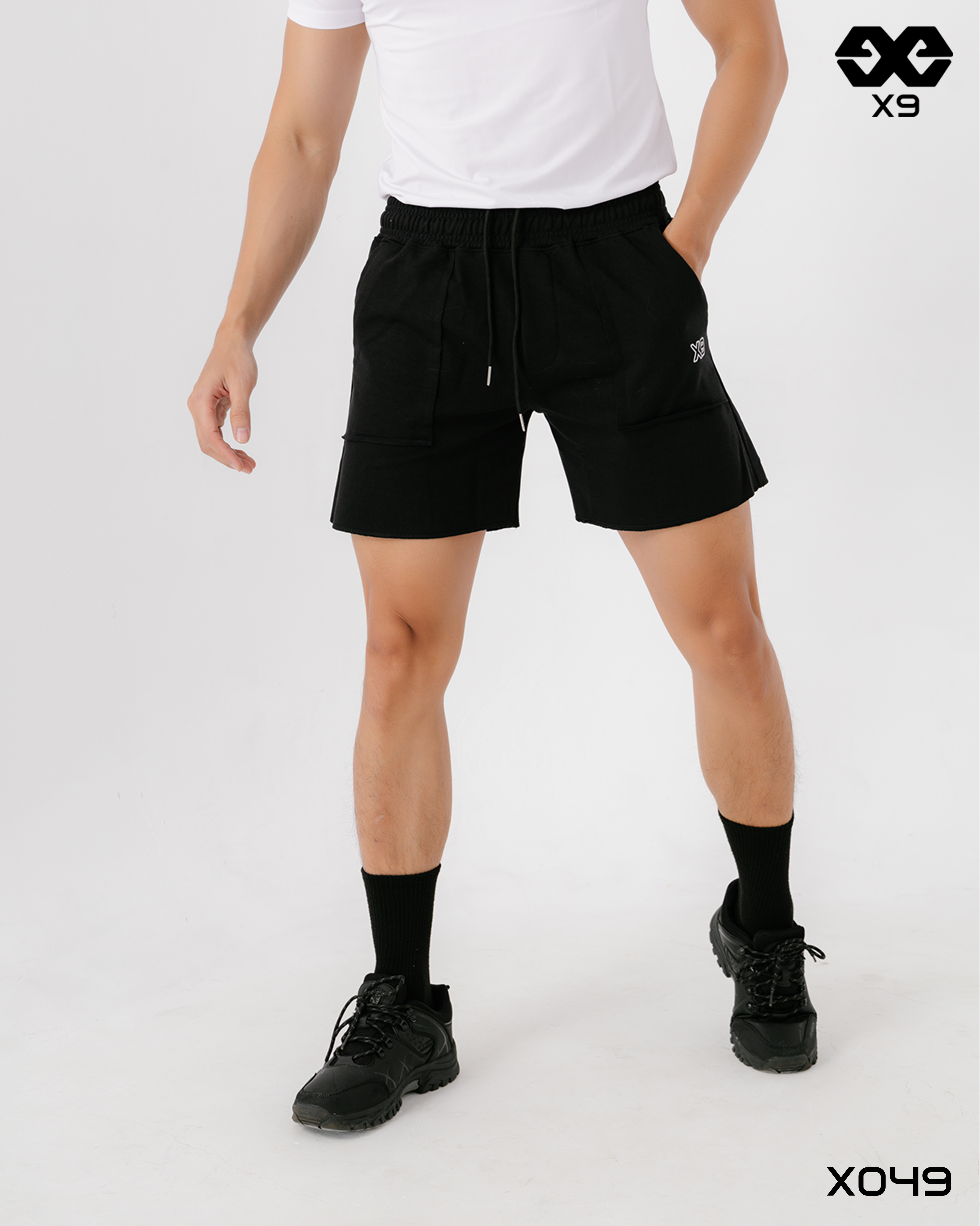 Quần Short Thun Nam Túi Nổi Ngắn Ngang Đùi Tập Gym Chạy Bộ Thể Thao - X9 Sportswear - X049