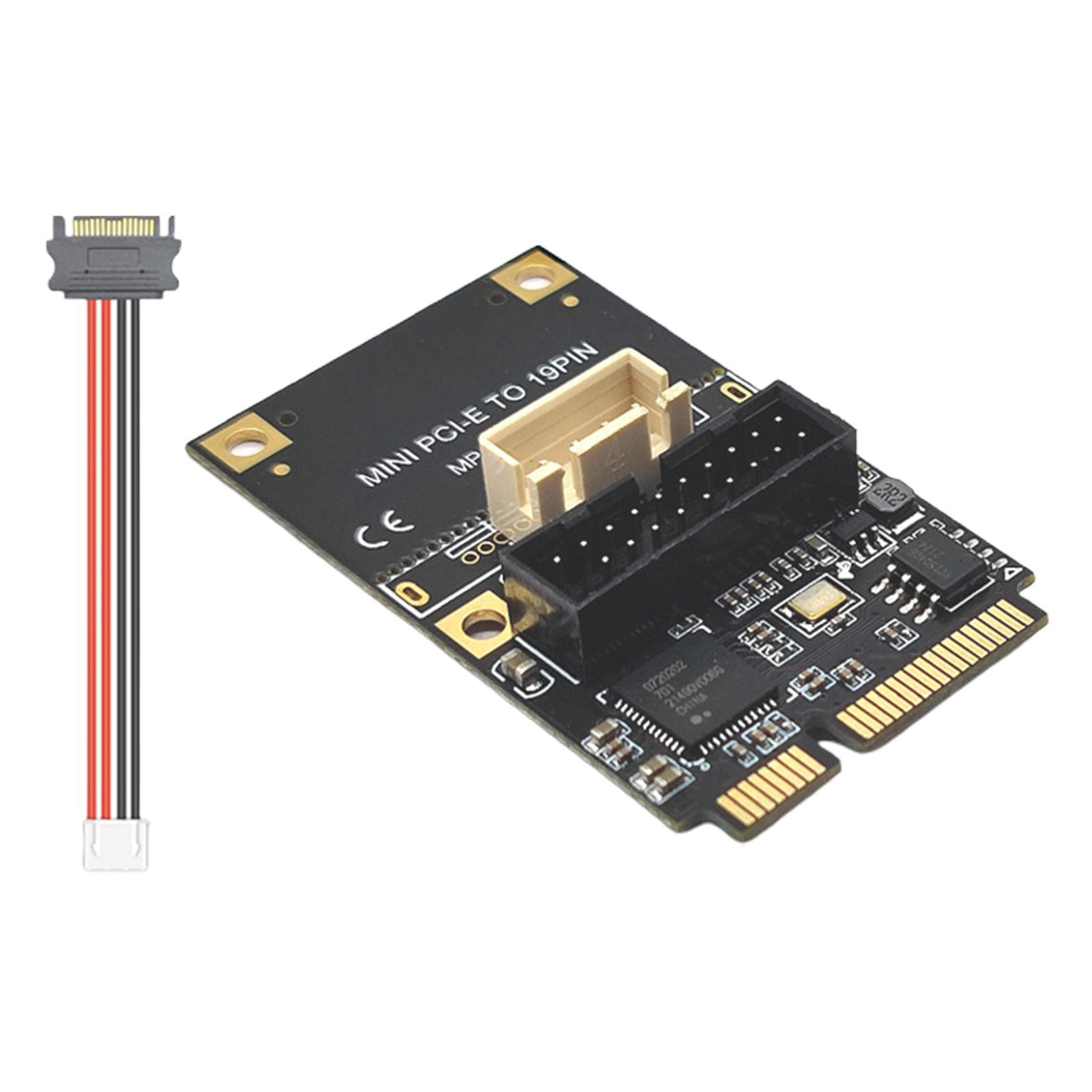 Mini PCIe to USB3.2 Gen1 19Pin Expansion Card, Professional, E to 19Pin USB3.2 Adapter Riser Board for Windows XP 7 8 10 11
