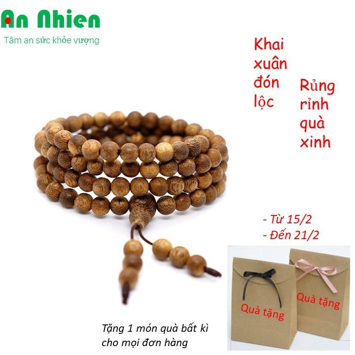 Chuỗi trầm hương 108 hạt 8ly cao cấp, vòng đeo tay trầm hương