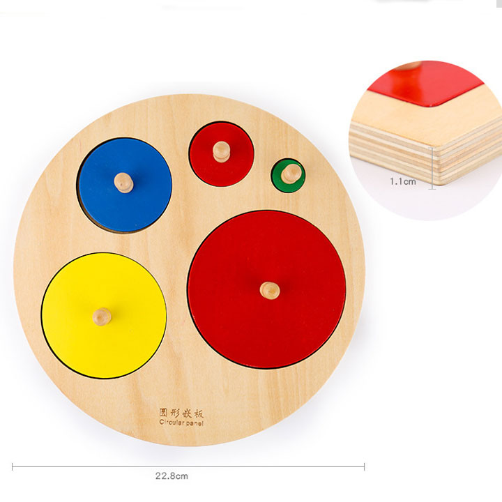 Combo 3 bảng núm hình học giáo cụ Montessori