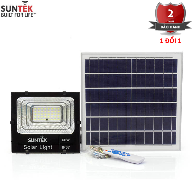 Đèn Pha Năng Lượng Mặt Trời SUNTEK LED Solar Light 60W - Hàng Chính Hãng