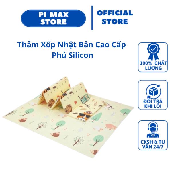 Thảm Trải Sàn Cho Bé Xốp XPE 2 Mặt Phủ Silicone Nhật Bản Mẫu Mới Chóng Thấm , Chống Va Đập Trơn Trượt,  1m8*2m