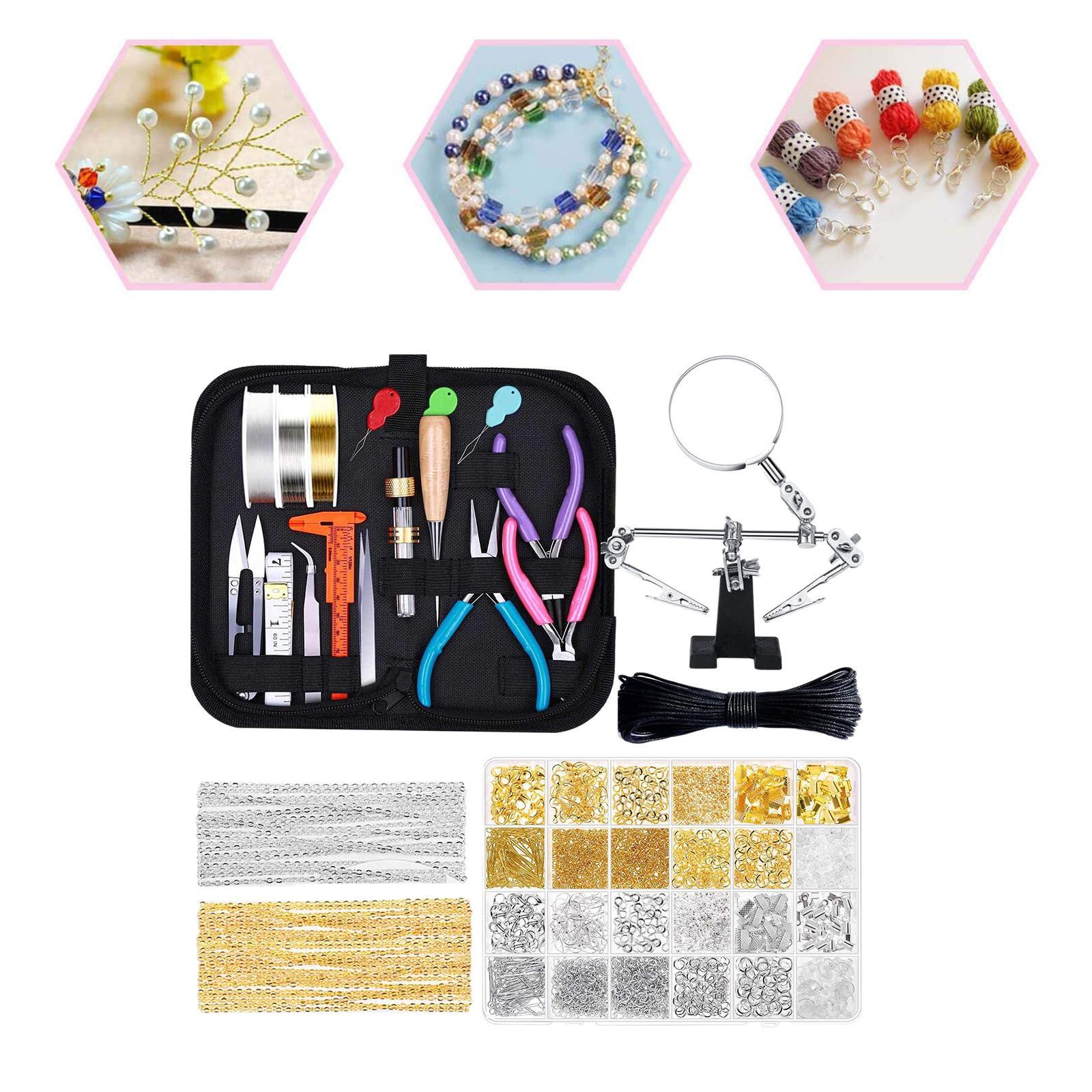 Jewelry Making Pilers Tweezers Tools Kit with Zipper Storage Case for Jewelry Crafting and Necklaces Bracelets Accessories Repair