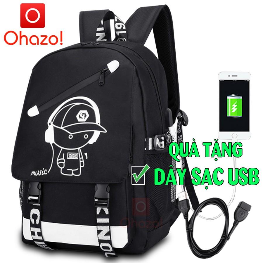 Balo thời trang phát sáng dạ quang Ohazo! cá tính + Tặng cáp sạc USB siêu xịn