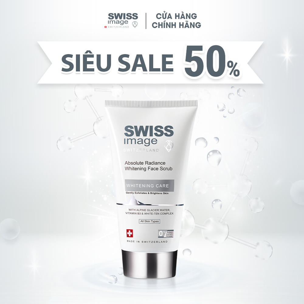 Tẩy tế bào chết dưỡng trắng cho mọi loại da Swiss Image Absolute Radiance Whitening Face Scrub 150ml