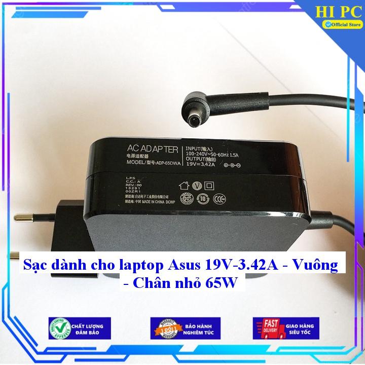 Sạc dành cho laptop Asus 19V-3.42A - Vuông - Chân nhỏ 65W - Hàng Nhập khẩu