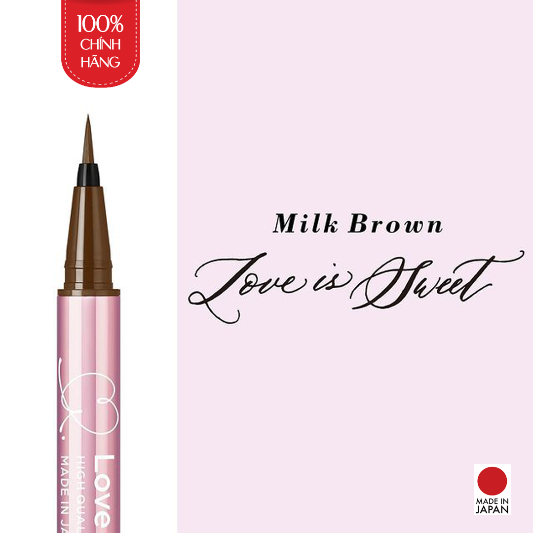 Bút Kẻ Viền Mắt Nhật Bản Không Thấm Nước, Bền Màu, Lâu Trôi Love Liner Liquid Milk Brown Màu Nâu Sữa