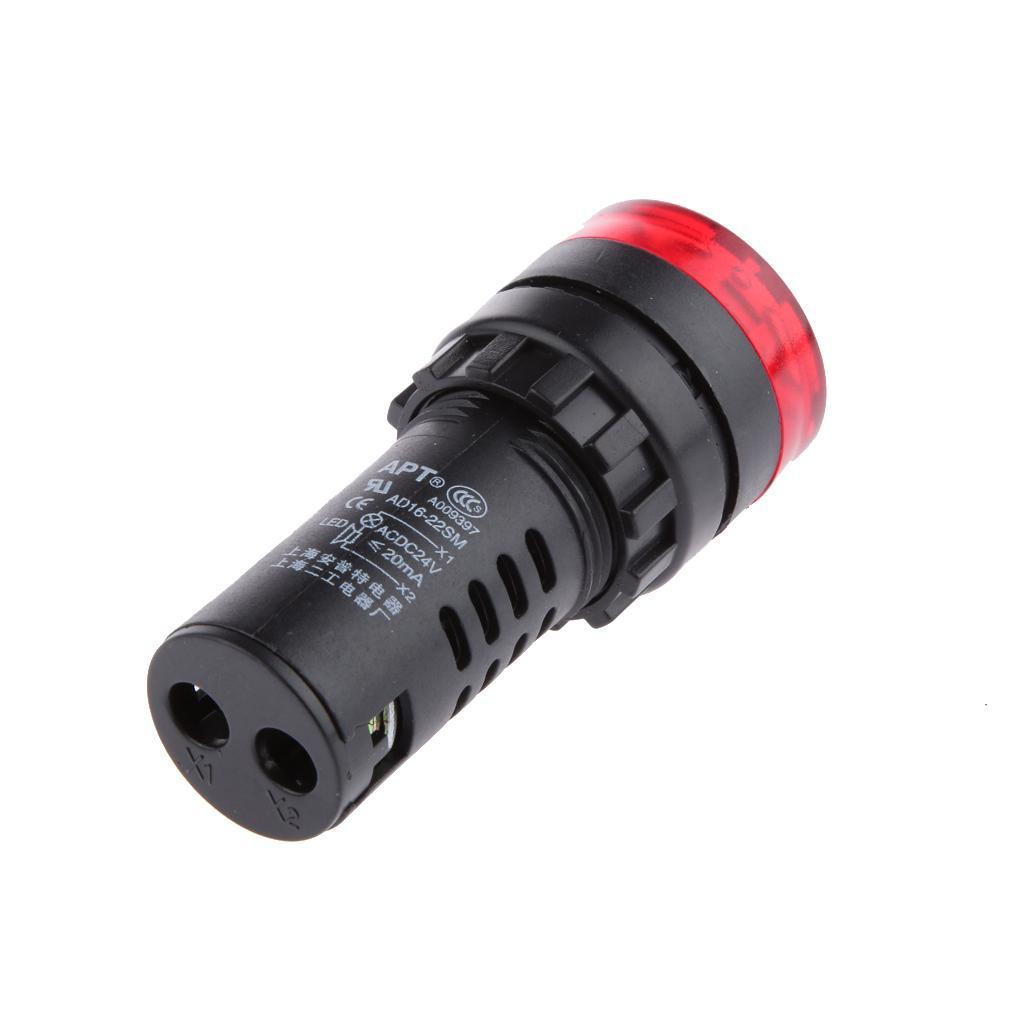 DC 24V 22mm Red LED Flash Indicator Light with