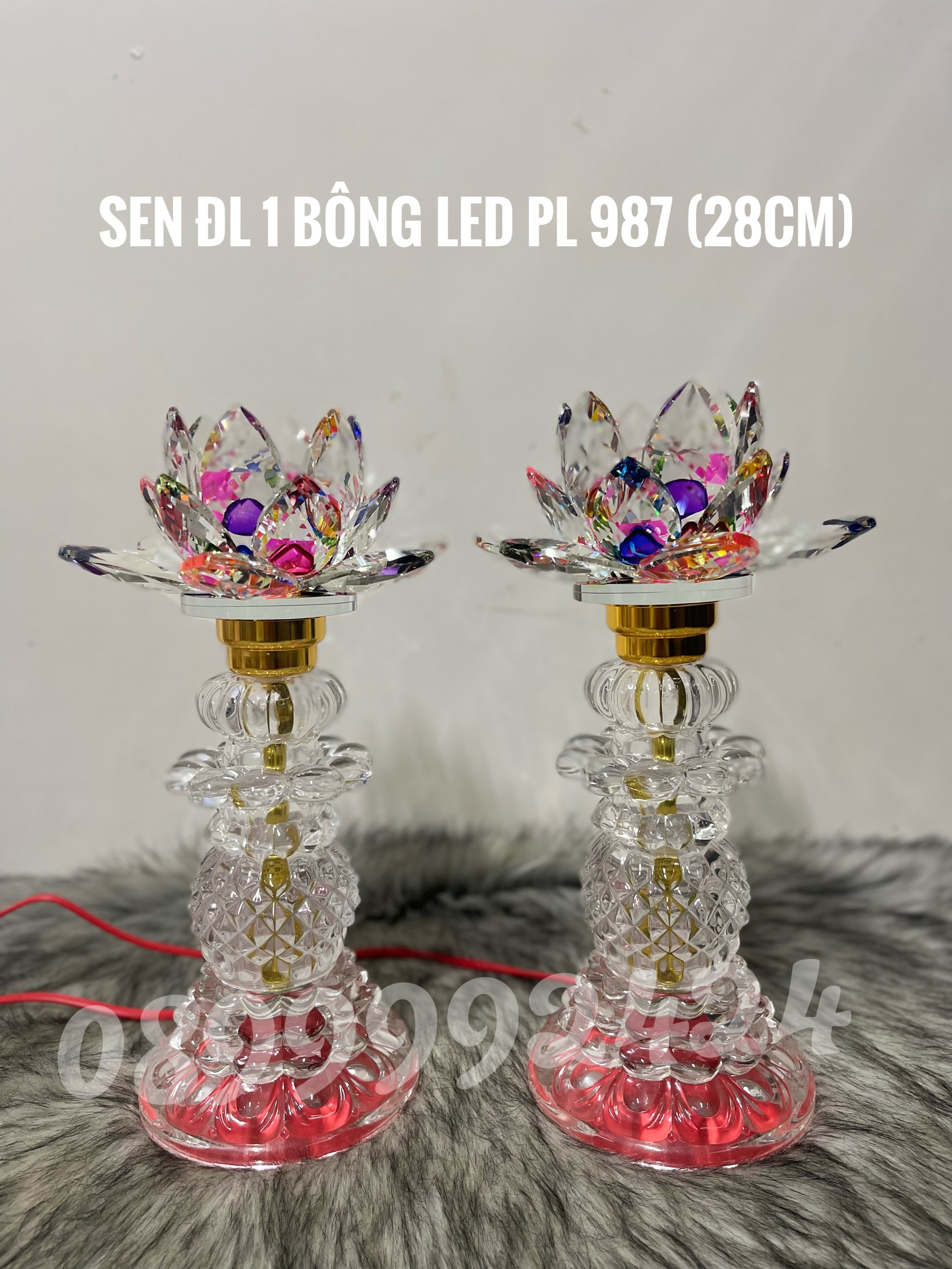 ĐÈN THỜ PHA LÊ CAO CẤP 987 ( 28CM ) GIÁ BÁN 1 CẶP