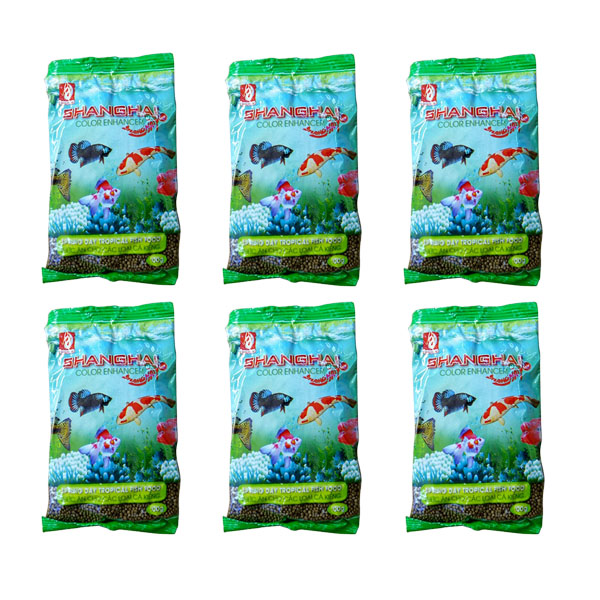 Bộ 6 gói thức ăn nổi cho các loại cá kiểng, cá koi, cá chép coi loại 100gr/gói