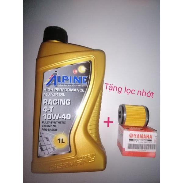 Nhớt (free ship) ALPINE RACING 4T 10W-40 dầu gốc PAO công nghệ Đức - xe số, xe côn, xe PKL