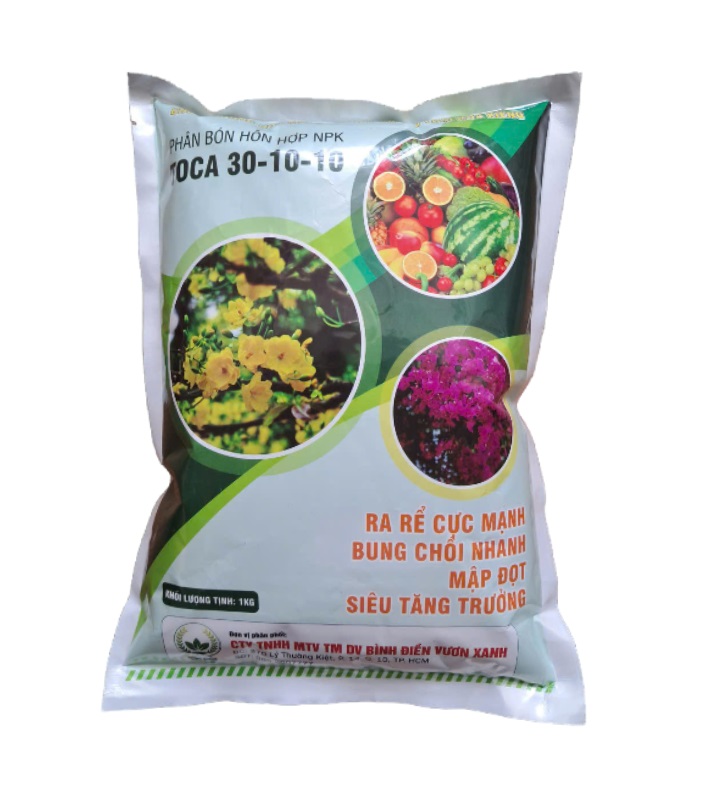 Phân bón NPK TOCA 30-10-10 cao cấp chuyên dùng cho rau củ quả - hoa cảnh giúp siêu tăng trưởng - ra rễ - bung chồi - mập đọt