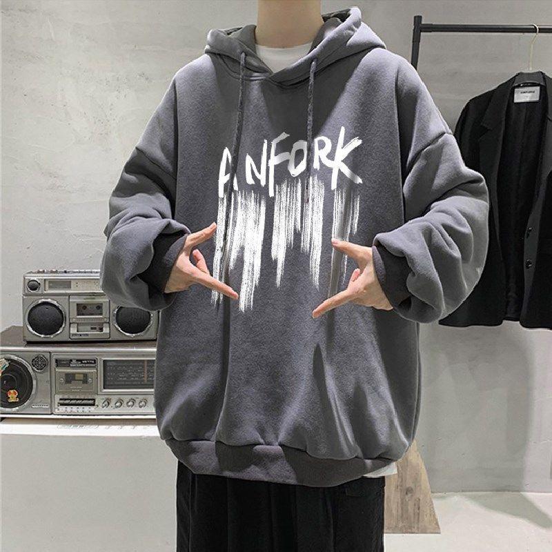 Áo Hoodie Tay Dài Dáng Rộng Phong Cách Hàn Quốc Thời Trang Thu Đông Cho Nam Giới