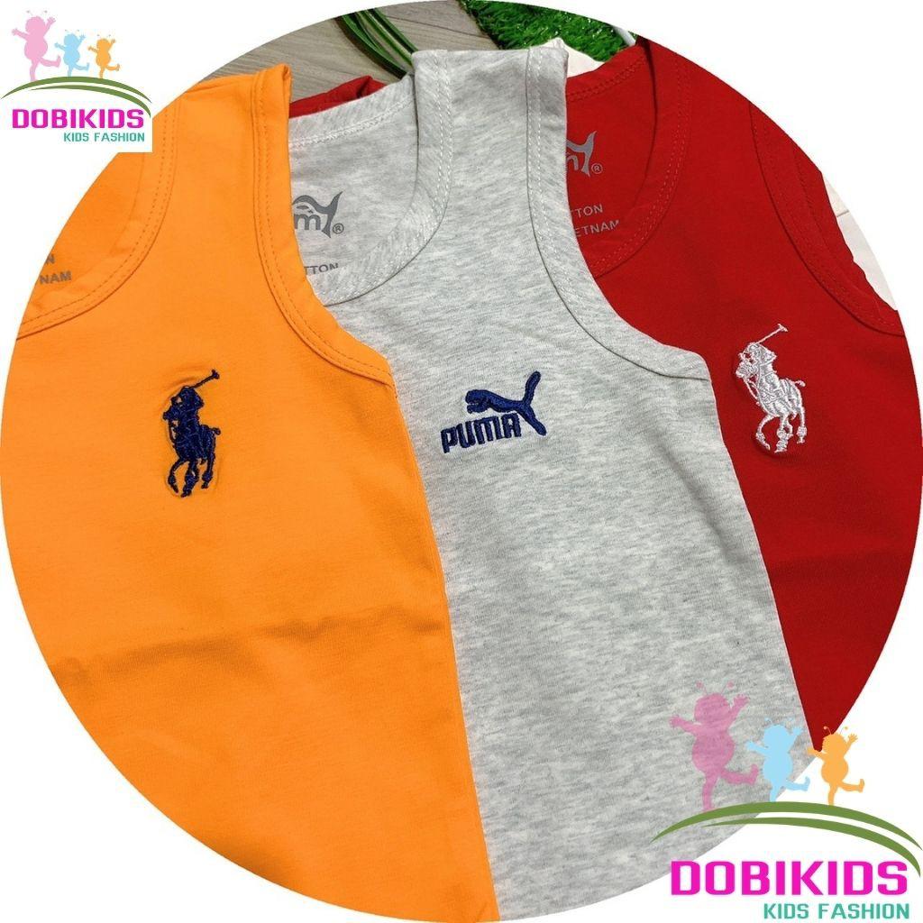 Áo Ba Lỗ Bé Trai Thun Cotton 4 Chiều Đẹp Logo Thêu 7-18kg