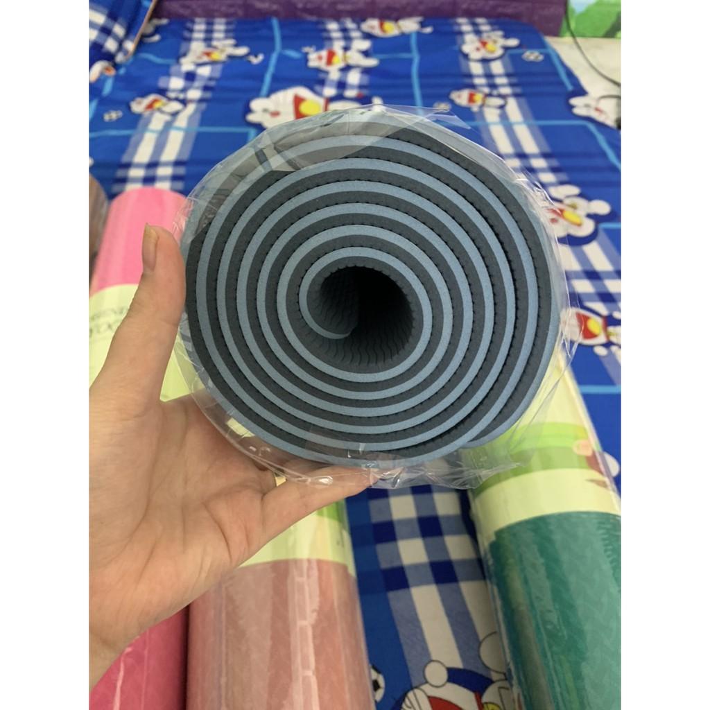 Free ship - THẢM TẬP YOGA TPE CAO CẤP 2 LỚP 6MM KHỔ 1,83M X 61CM GIÁ RẺ