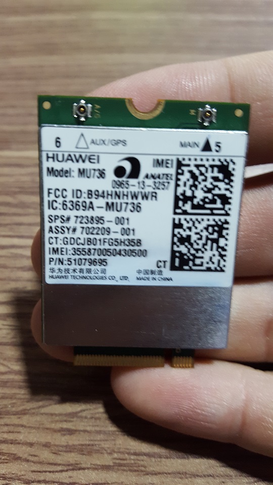 Card WWAN 3G HP Huawei Model MU736 (Hs3110) dùng cho laptop  820 G1,840 G1, 850 G1,Folio 9480M - Hàng nhập khẩu