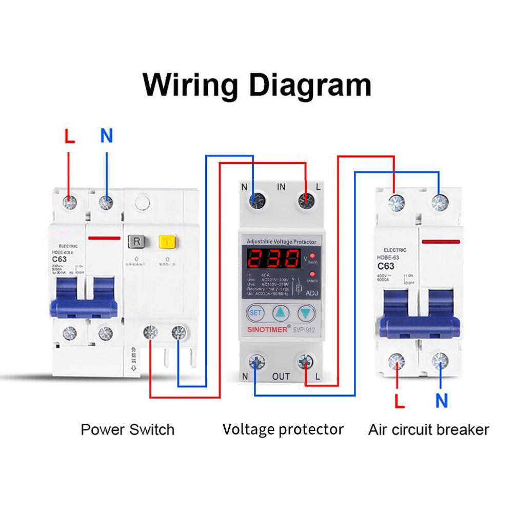 Multifunctional Adjustable Voltage Limit Current Protector Self-resetting Switch Dual Display Protector Over-voltage Under-voltage Protecting Device