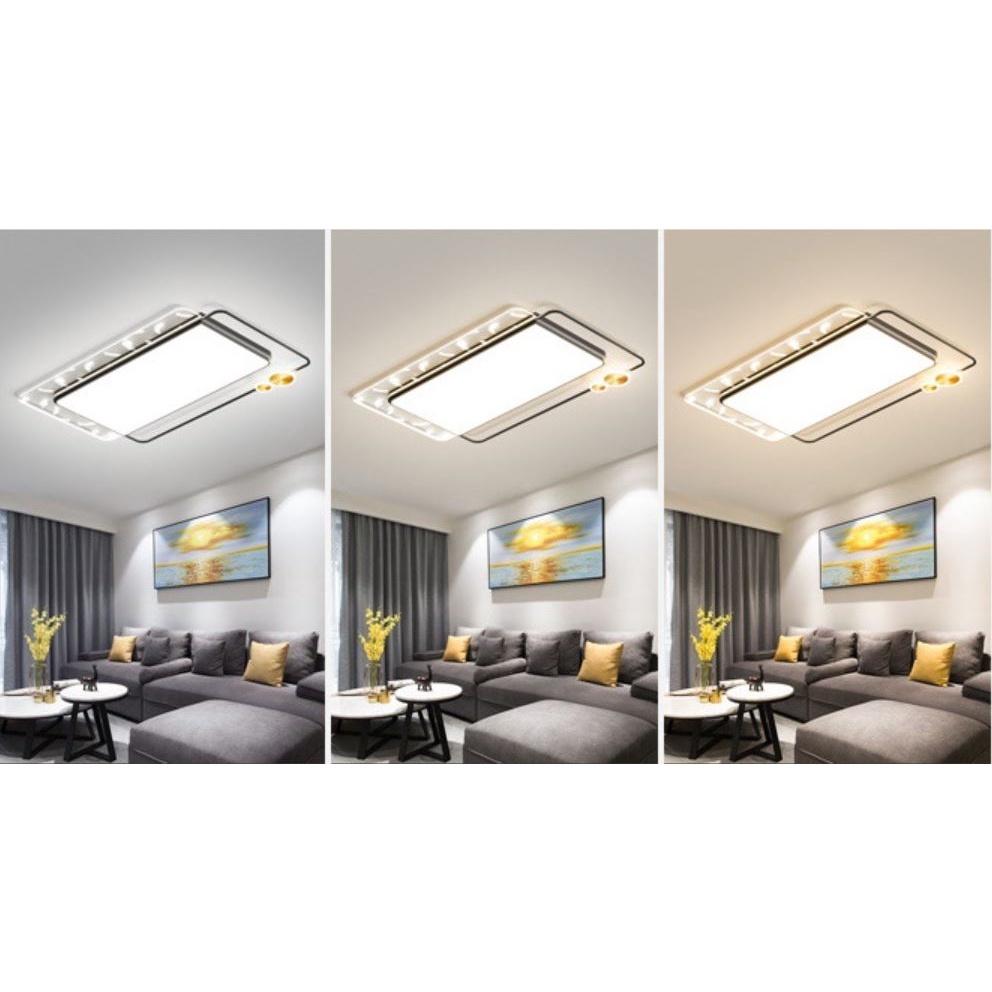Đèn trần CARY hiện đại trang trí nội thất cao cấp 3 chế độ ánh sáng có khiển từ xa