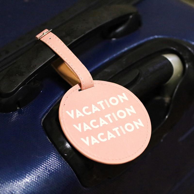 Thẻ name tag hành lý du lịch gắn vali balo bằng da PU cao cấp