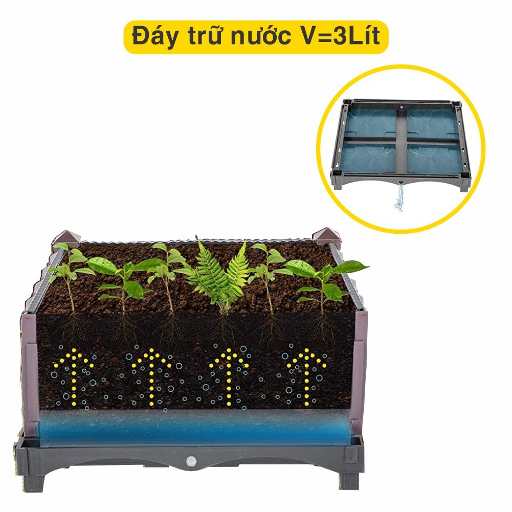 Chậu nhựa lắp ghép.Kích thước 50x50 cao 39 cm.Trồng rau, hoa, cây cảnh.Bền hơn 10 năm. Sang trọng - Thẩm mỹ - Bền hơn 10 năm.Bảo hành 1 năm toàn quốc