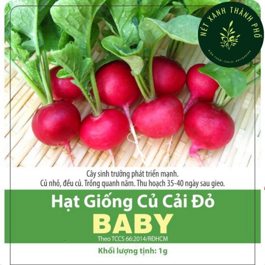 Hạt Giống Củ Cải Đỏ Tròn Baby 1gr năng suất cao