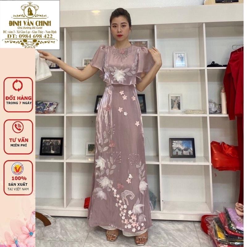 Áo dài tơ Voan Mỹ 4 tà cao cấp_MT001