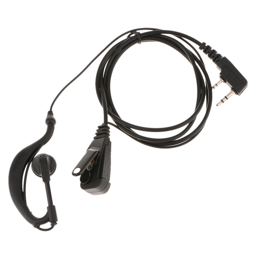 Clip Walkie Talkie Headset Earpiece Mic for 2 PIN Kenwood Baofeng