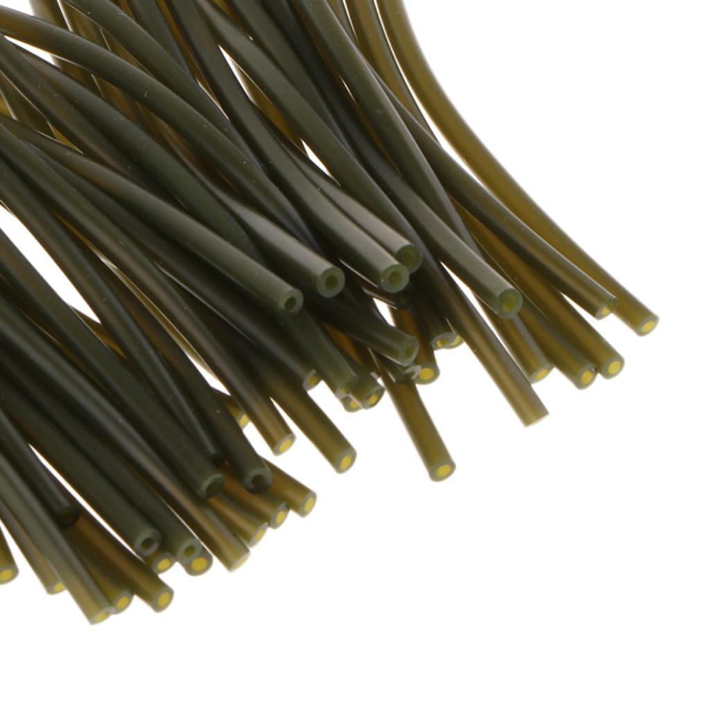 50pcs Soft Rubber Rig Tube Carp Fishing Rig Sleeves Hook Line Connector 6cm Terminal Tackle