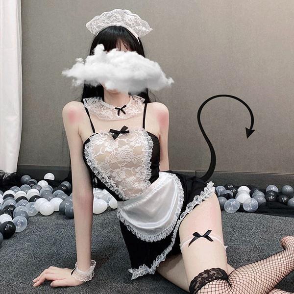 Cosplay hầu gái anime sexy quyến rũ váy đồ ngủ người hầu maid đen kèm tạp đáng yêu gợi cảm BIKI HOUSE N776 - HCM