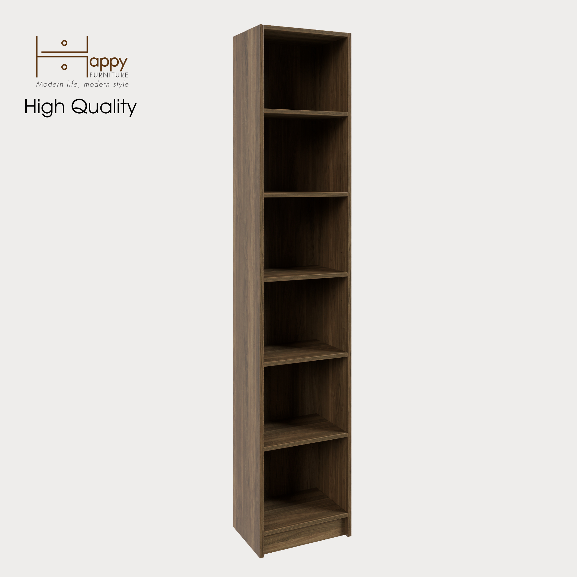 [Happy Home Furniture] CATY, kệ sách 6 tầng size nhỏ,  40cm x 28cm x 202cm (DxRxC), KSA_009