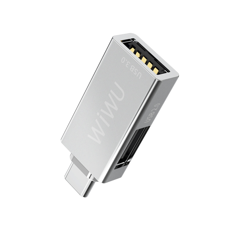 HUB chuyển đổi USB Type-C WIWU T02 Truyền Tốc Độ Cao USB 3.0, Đầu Nối Hợp Kim Kẽm Bền - Hàng Chính Hãng