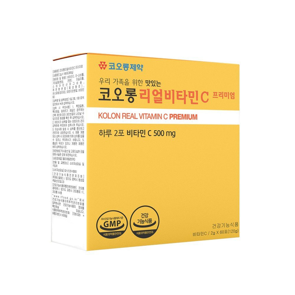 Bột uống trắng da vitamin C tăng cường sức khoẻ Kolon Real Vitamin C Premium 2g/gói