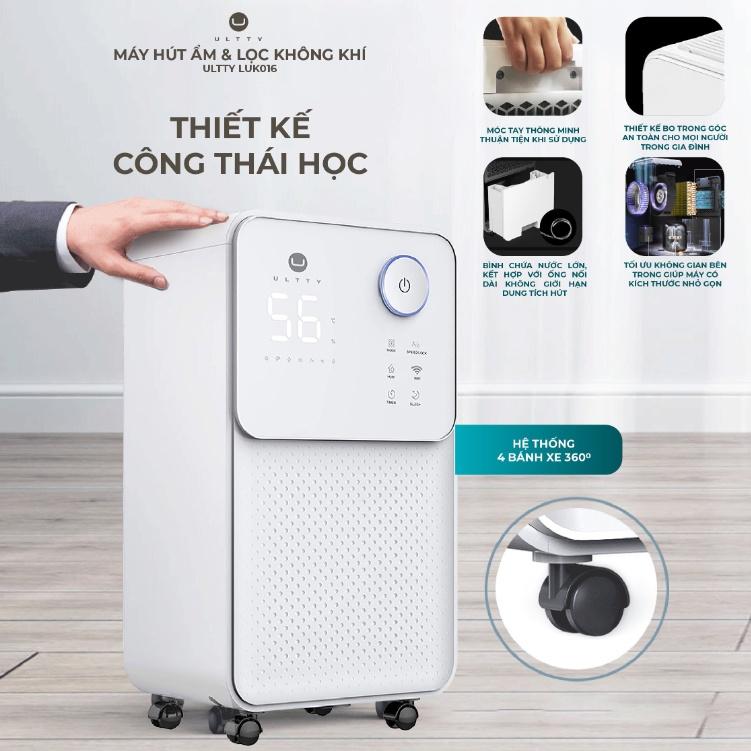 Máy Hút Ẩm Kèm Lọc Không Khí ULTTY LUK016, Dung Tích 20L, Bộ Lọc Hepa Loại Bỏ 99% Vi Khuẩn, Nhập Đức, BH 12 Tháng