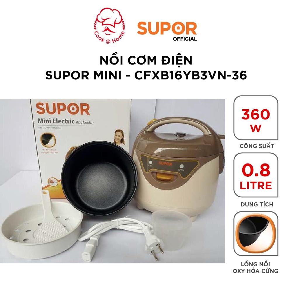 (Hàng chính hãng) Nồi cơm điện Mini Supor CFXB-16YB3VN-36 0.8l (Trắng nâu)