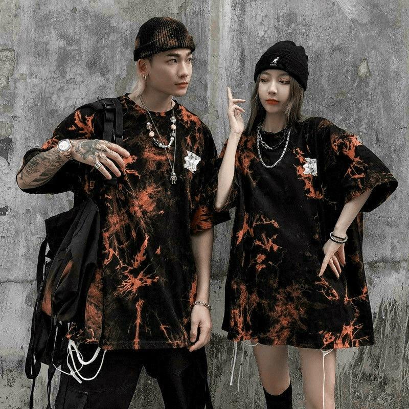 Áo thun loang nam nữ tay lỡ oversize form rộng - chuẩn đủ màu vải bao đẹp - Hàng Có Sẵn