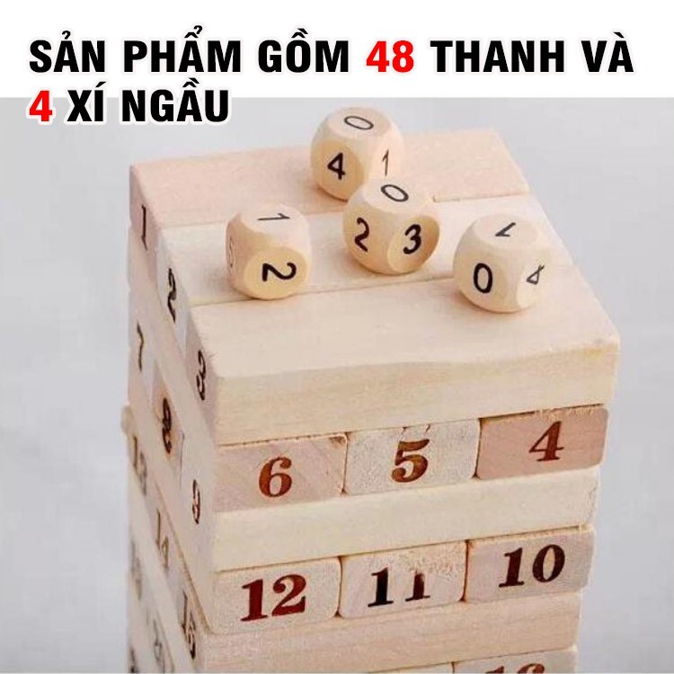 Đồ Chơi Gỗ Đồ Chơi Rút Gỗ 48 Thanh Size To Nặng 01 Kg