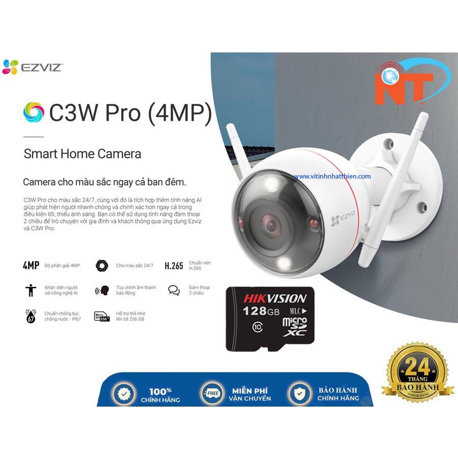 Camera Wifi ngoài trời EZVIZ C3W Pro 4M 2K - ban đêm có màu - đàm thoại 2 chiều - Hàng Chính Hãng