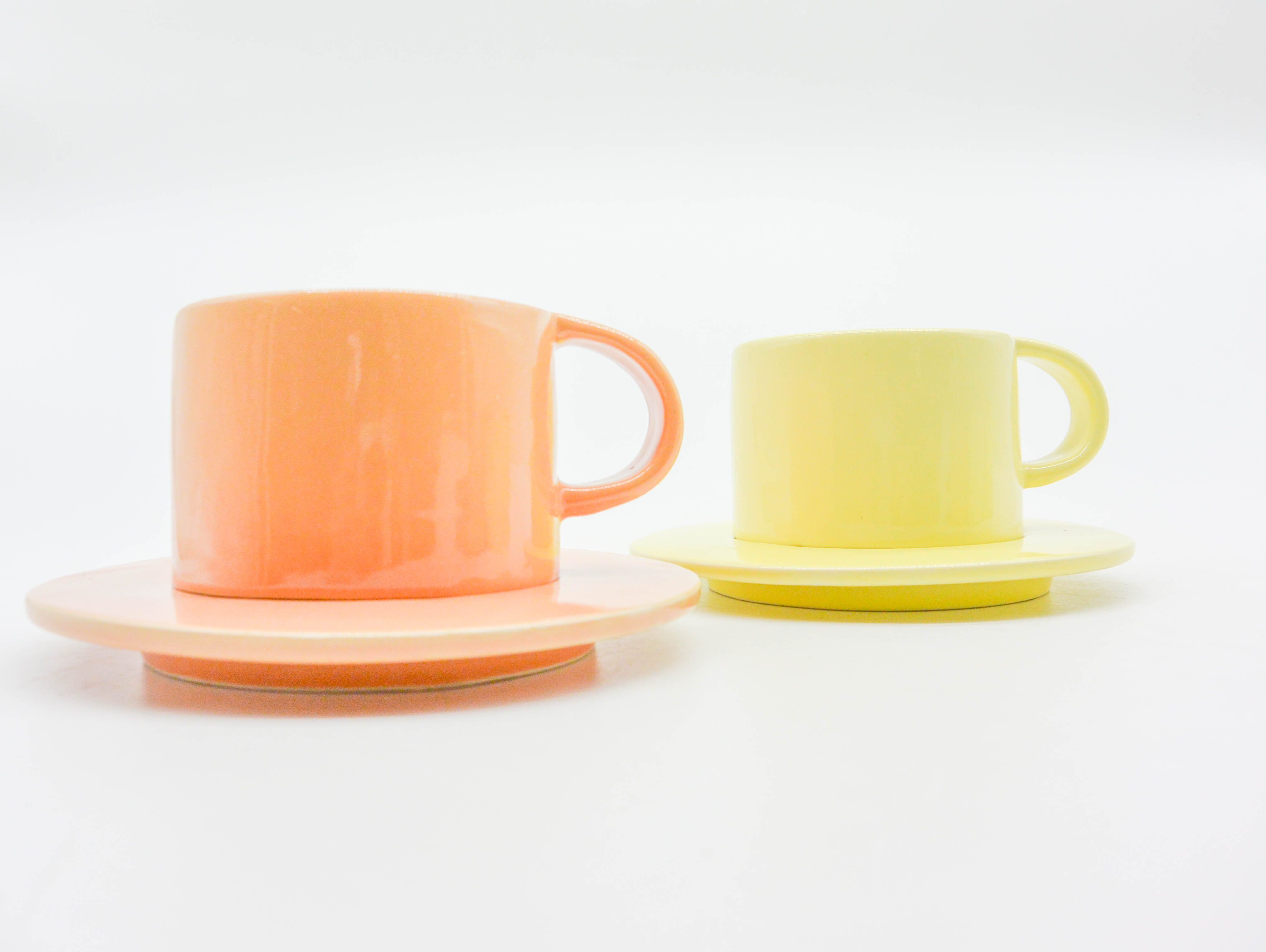 Bộ Ly Cà-Phê Morning 04 + Dĩa Lót - Màu Pastel