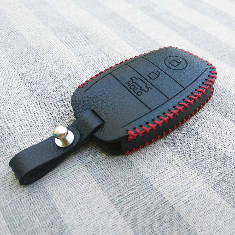 Bao da 3 nút dùng cho chìa smartkey xe hơi Kia