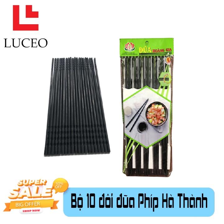 Bộ 10 đôi Đũa nhựa phíp đen chất lượng cao đũa melamine kháng khuẩn