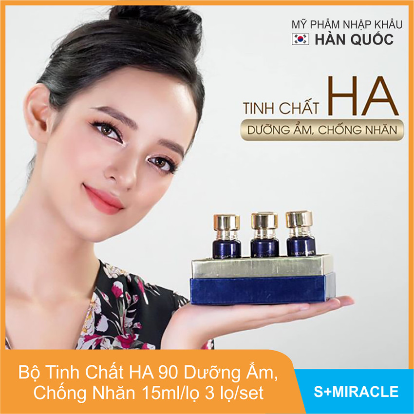 Bộ Tinh Chất HA 90 S+Miracle Dưỡng Ẩm, Chống Nhăn 15ml/lọ, Set/3 lọ