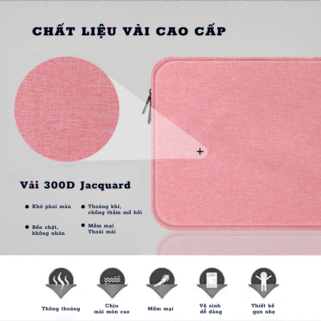 Túi Laptop / Macbook / Untralbook 1 Dây Kéo Vải  Agni Cloth  - Chống Thấm Nước - Full size