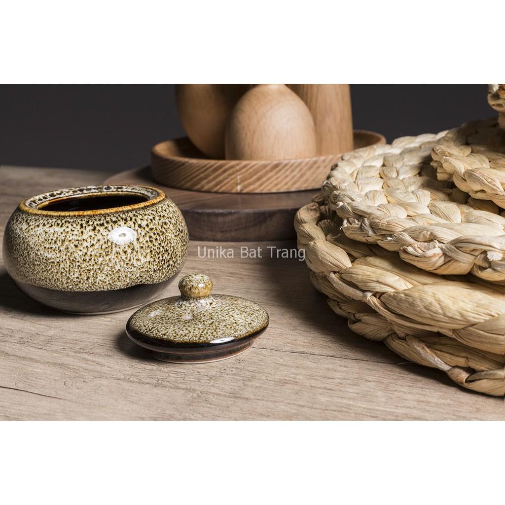 Hũ Đựng Đường Tròn - Hũ Đựng Gia Vị Cao cấp - Gốm Sứ Bát Tràng