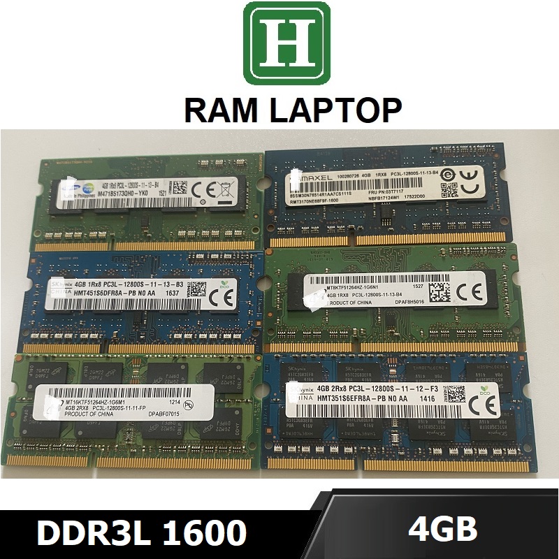 Ram laptop 4gb ddr3l (pc3l) bus 1600 (12800s) bảo hành 36 tháng